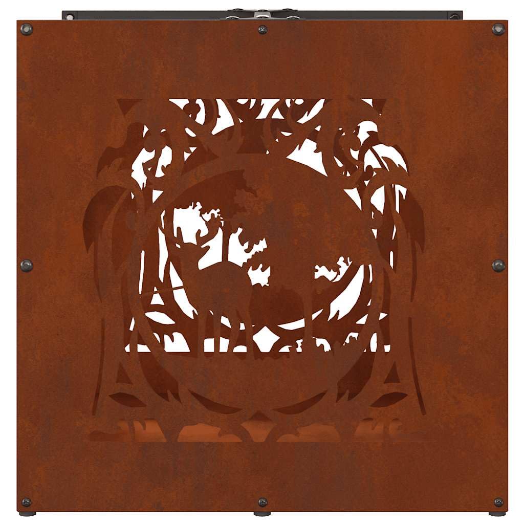 Estantería para leña de acero resistente a la intemperie, 40 x 40 x 40 cm, estantería para leña de gran capacidad, soporte para leña para interior y exterior, almacenamiento de madera estable