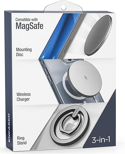 Encased Paquete de 3 compatibles con accesorios MagSafe, cargador de teléfono inalámbrico, soporte magnético delgado para teléfono y soporte de