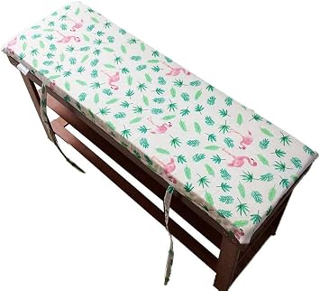 Thick Zipper Bench Cushion, Indoor Outdoor Pallet Seat Soft Non-Slip Lounger Cushion Flamingo 80x30x4cm