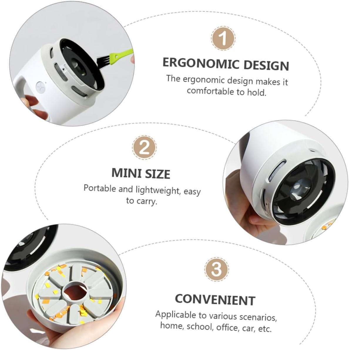 Portable USB Charging Desktop Vacuum Cleaner Table Dust Collector for Pet Hair Crumbs and Dust Efficient Low Noise Lightweight and Handheld Design