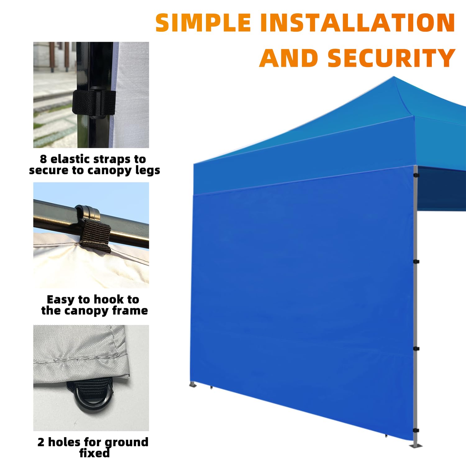 SCOCANOPY Pareti Laterali Per Gazebo 10x10 – 3 Pannelli In Oxford 300D Impermeabili, Grigio