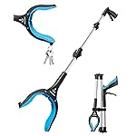 32inch Grabber Reacher Tool for Seniors, Foldable Reacher Grabbers Pickup Stick with Anti-Slip 360 Rotating Jaw, 4 Wide Extended Claw with Magnet for Disabled, After Surgery Recovery