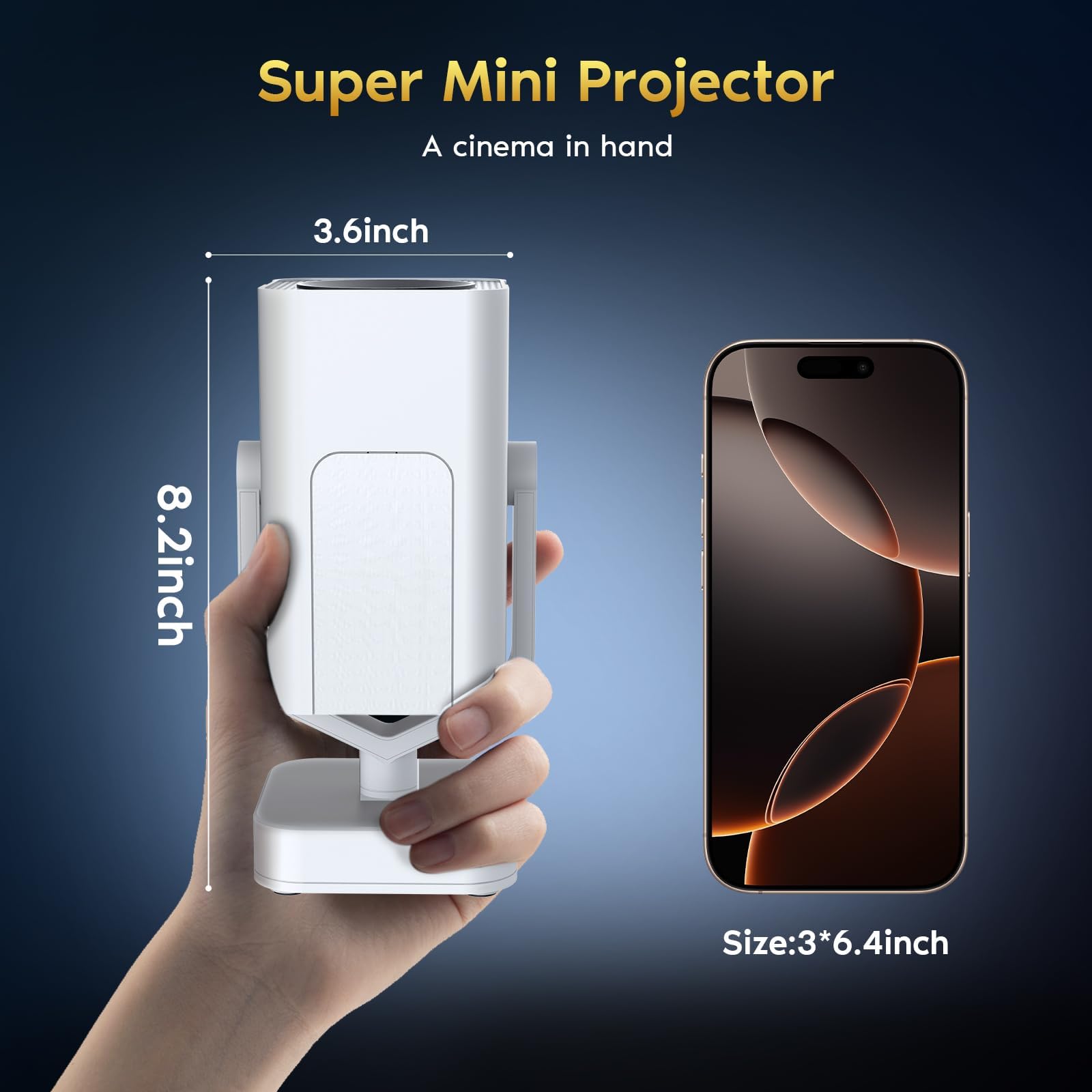 Amazon.com: Mini Portable Projector with WiFi 6 and Bluetooth 5.2