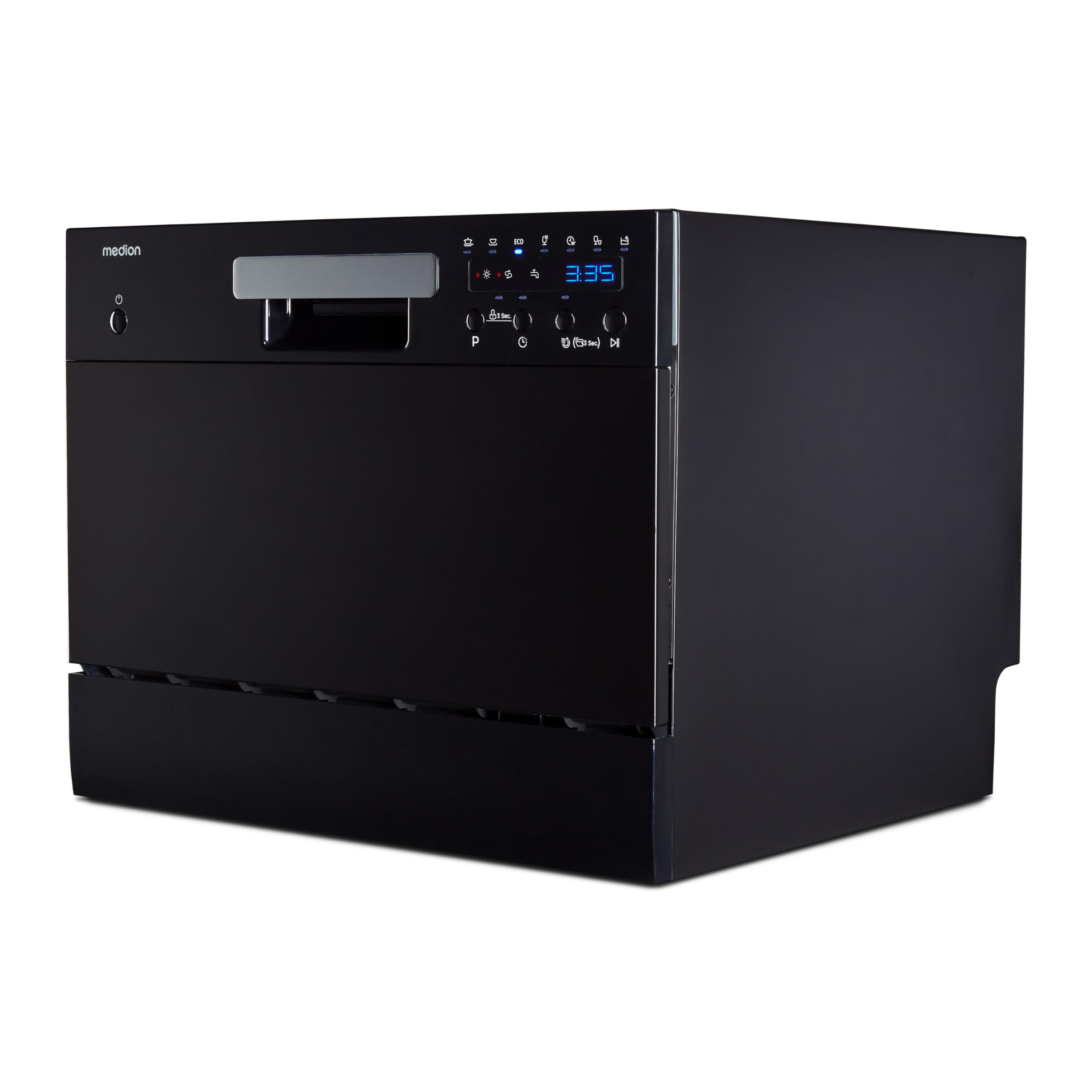 MEDION Lave-vaisselle de table DWT 60 (capacité 6 couverts, 7 programmes, affichage LED, 47 dB, MD37496), noir