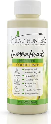 Head Hunters Lemon Heads - Acondicionador natural repelente de piojos  Acondicionador diario de piojos para niños y adultos  Acondicionador de