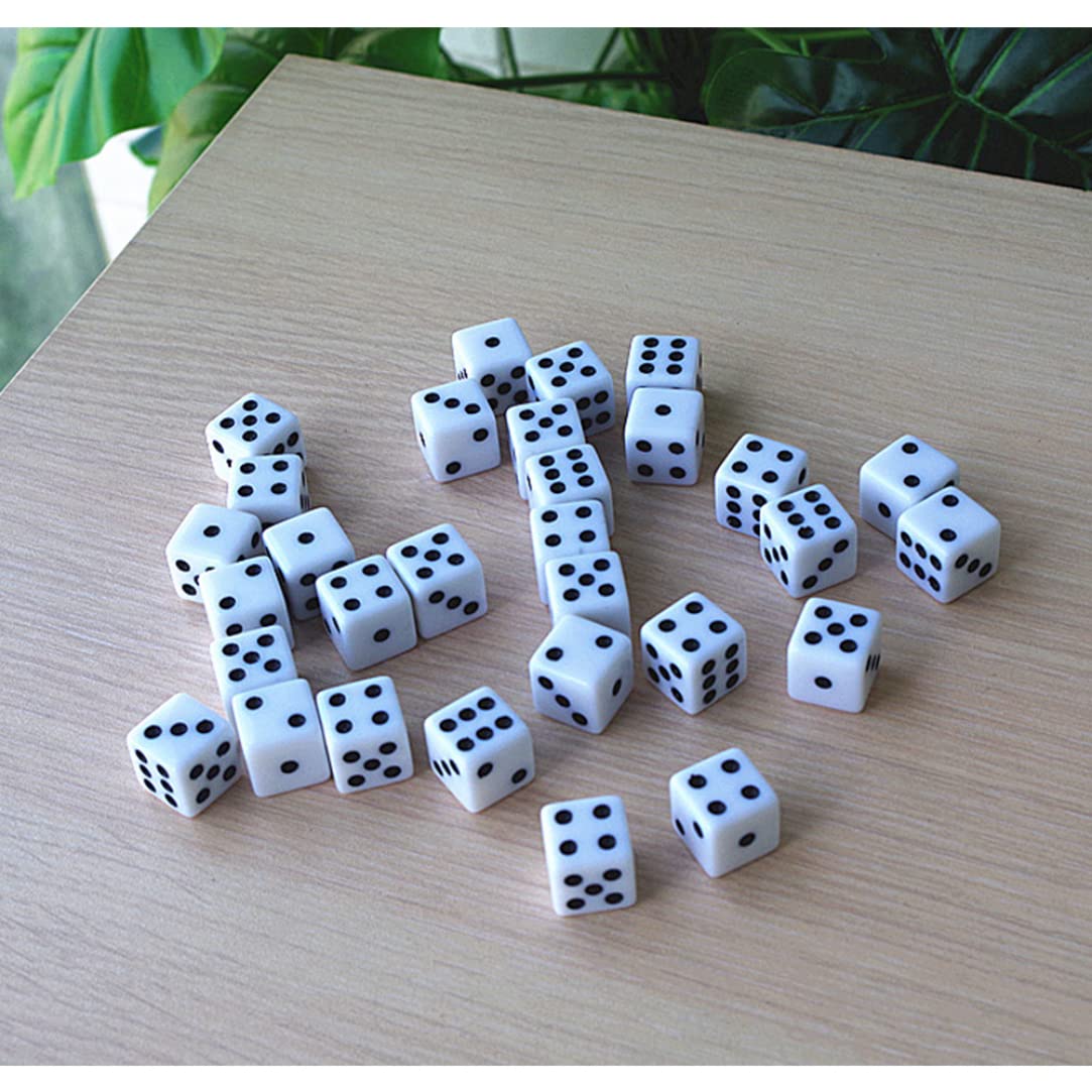 100 Pezzi da Dadi Bianchi da 8 mm Set di Dadi Bianchi con Punti Neri cubi da Gioco da Date a 6 da Faccia a 6 Lati per Le Forniture per Le Forniture per Feste