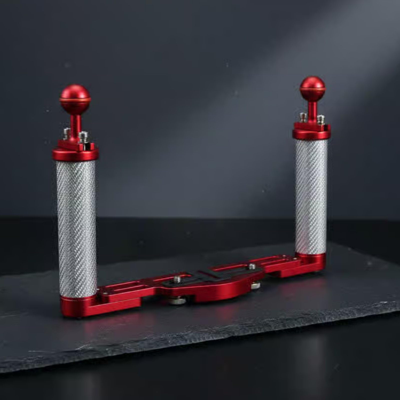 Poignée de Plongée Support Sous-marin Poignée de Caisson Rig de Caméra Stabilité à pour Prises Fluides en Mouvement Ajustement Central 22-27 Cm, Support De Lumière
