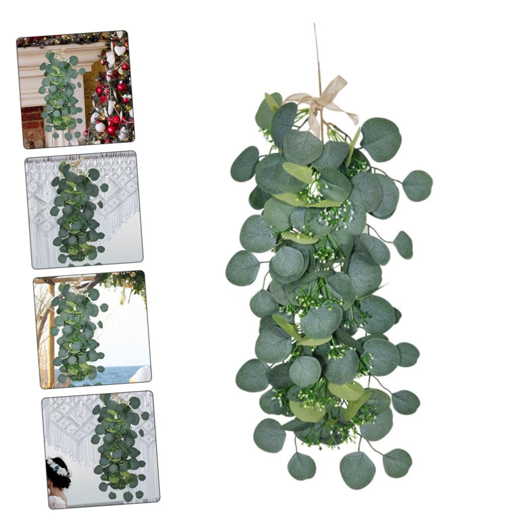 DECHOUS 3pezzi Ghirlanda Eucalipto Finta Verde Decorativa Per Parete Design Leggero e Realistico Per Casa e Ufficio Decorazione Interna e Esterni Facile Da Curare