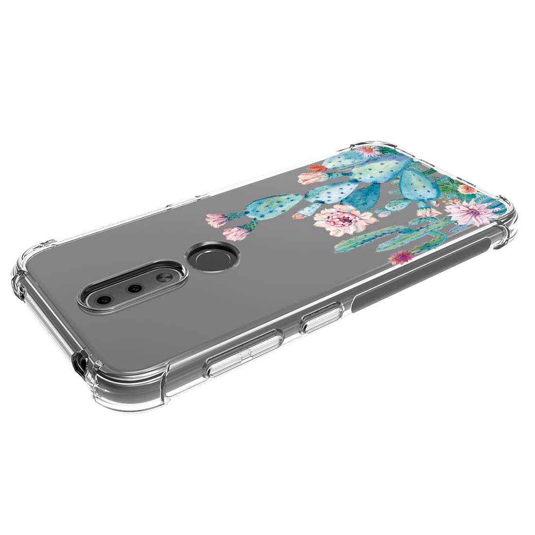 Movilshop Custodia per [ Nokia 4.2] Disegno autentico [ Modello di piante astratte] in silicone flessibile trasparente cover gel per smartphone