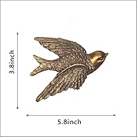 Vista 2 de S-MANTIS Escultura de Pared Vintage, Arte de Pared de Frontón Antiguo para Pasillo, Pájaro Pintado a Mano con Exquisitos Detalles de Alas y Plumas