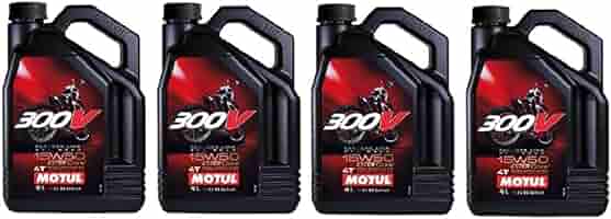 Amazon.com: Motul 104129 Set of 4 300V Road Racing 15W-50