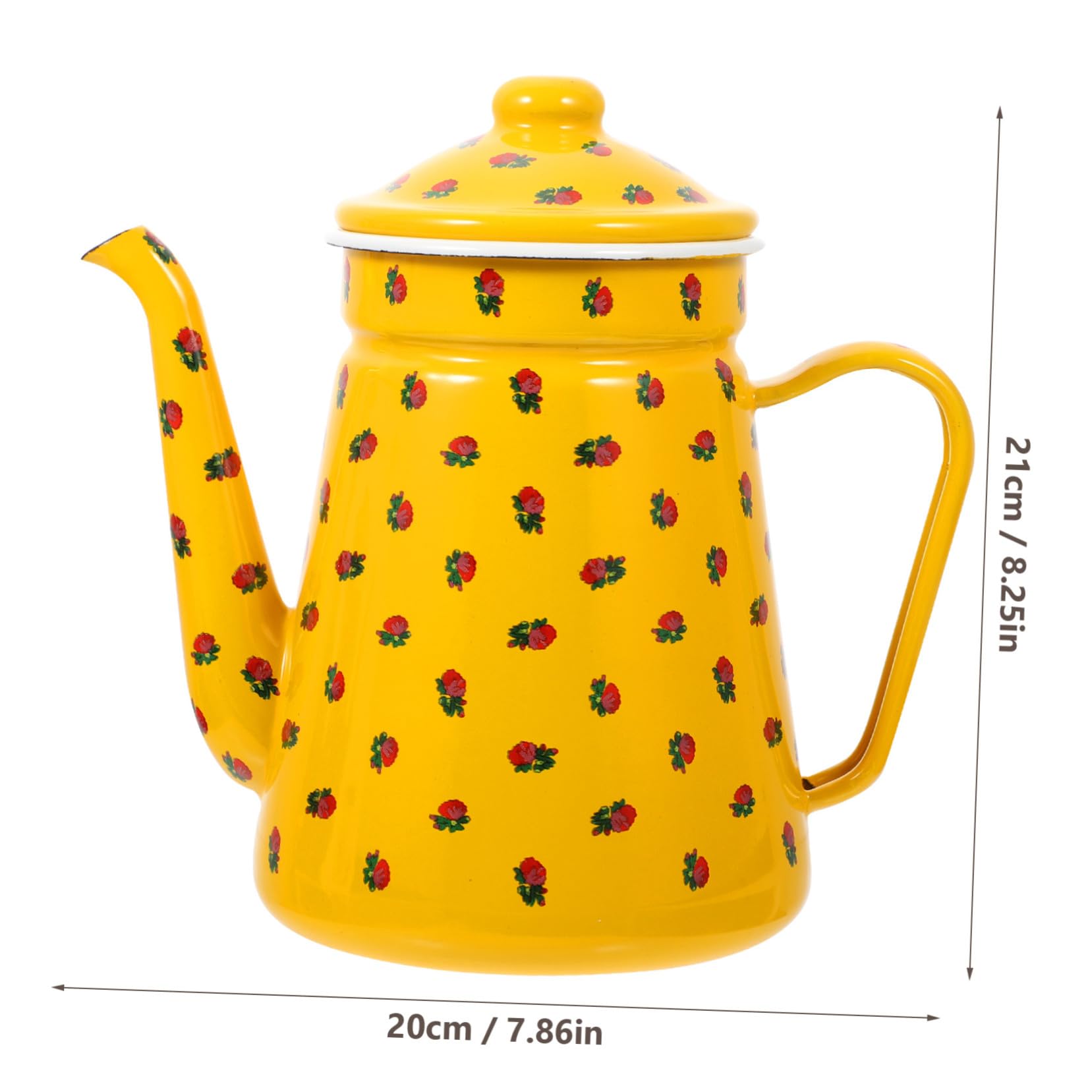 Mobestech Hervidor de Agua Esmaltado Vintage de 1.5L para Oficina y Hogar, Tetera Práctica y Fácil de Limpiar, Adecuado para Aficionados al Té