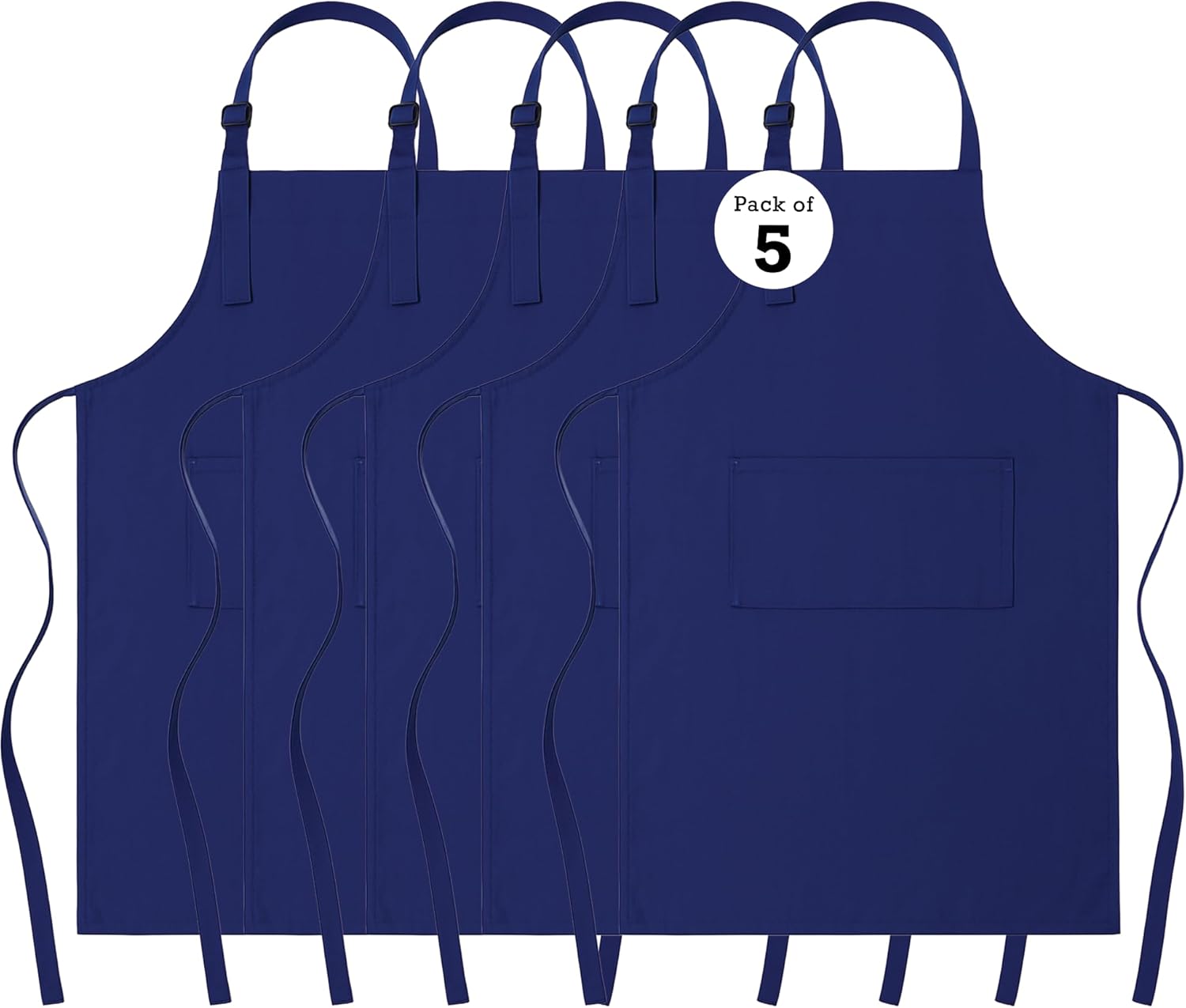 RAJRANG 100% Cotton Cooking Apron with 3 Pockets Kitchen Chef BBQ Adjustable Bib Aprons for Women Men