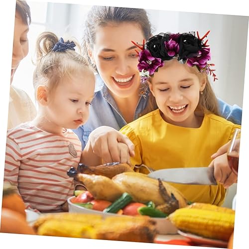 Miniatura 8 de NOLITOY Diadema de hada floral con cuernos de Navidad