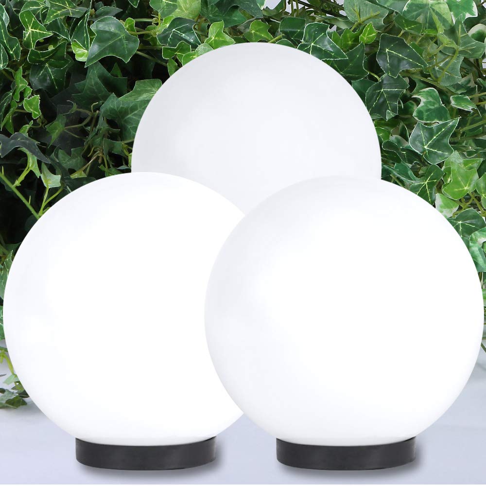 Kugelleuchte Ø 25 cm 3er Set Kugellampe Garten Lampe Außenleuchte Kugel Deko E27 Terrassenleuchten