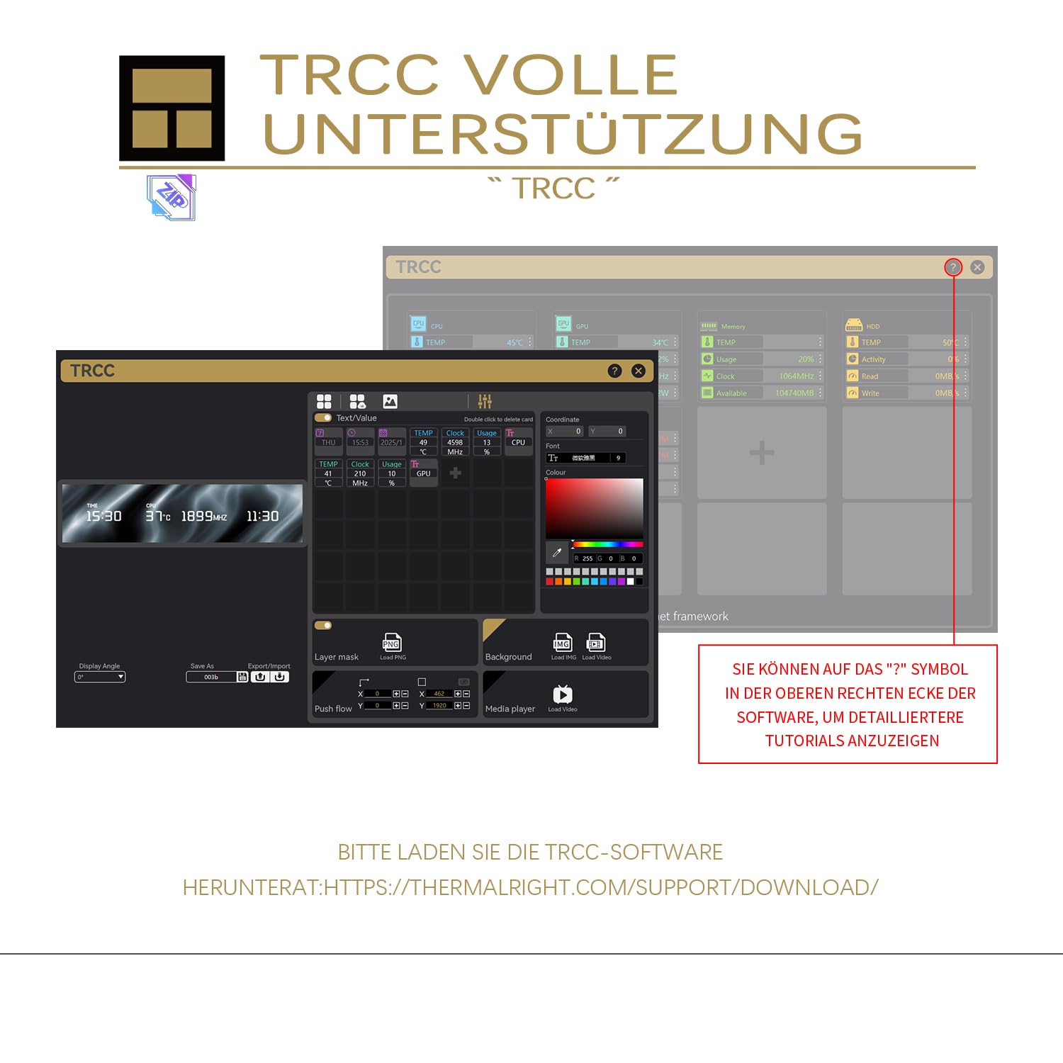 TR-Thermalright Trofeo Vision 9.16 schermo LCD Black IPS 9.16 pollici risoluzione 1920×480 – Può essere montato sul corpo o sul radiatore della CPU, immagini/video dinamici fai da te, nero