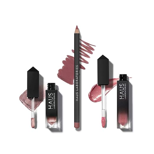 HAUS LABORATORIES By Lady Gaga: HAUS OF COLLECTIONS | ($64 Value) Makeup Kit with Bag, Liquid Eyeshadow, Lip Liner Pencil, and Lip Gloss Available in 13 Sets, Vegan & Cruelty-Free | 3-Piece Value Set