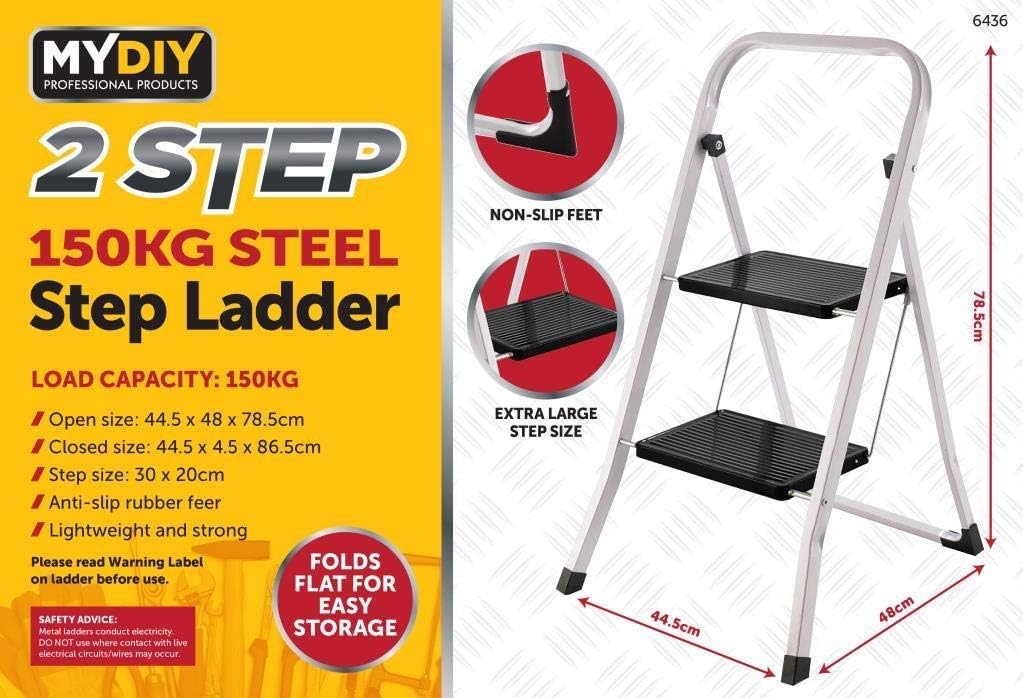 LETTUCE EAT® 150 Kg 2 Step Steel Step Ladder