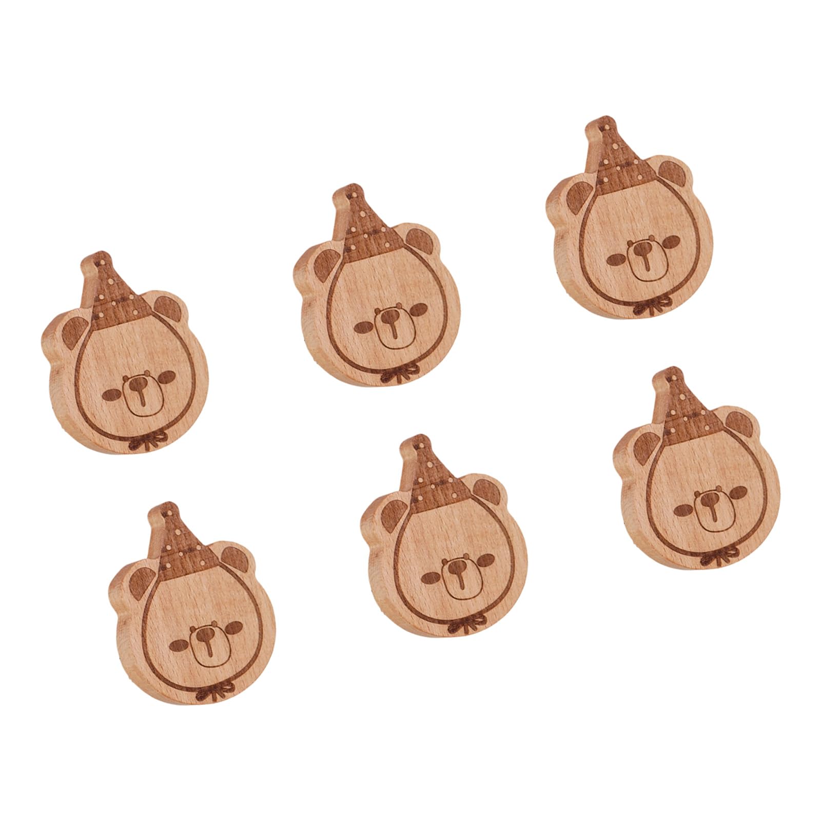 Kaeltsyn Bear Party Wooden Wall Hooks Drillless Needed Strong Holders Decorative For Home Decors And Organization Animal Party