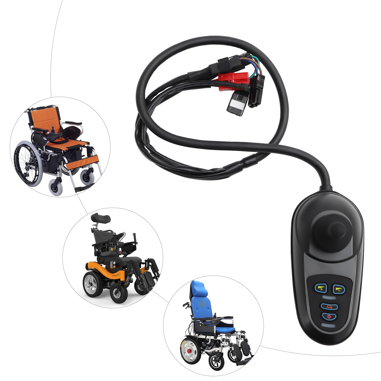 Controlador de joystick para silla de ruedas eléctrica WB5003, accesorios de movilidad eléctrica, aluminio, resistente al agua, 24 V, 50 A, 5 marchas, IPX3