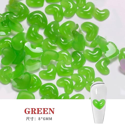 Miniatura 3 de 400 dijes brillantes de arte de uñas con forma de corazón para uñas acrílicas, diamantes de imitación 3D, rojo, verde, azul, morado, joyería de