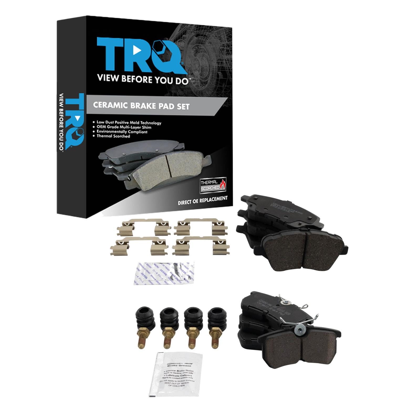 TRQ Front and Rear Ceramic Brake Pad Set