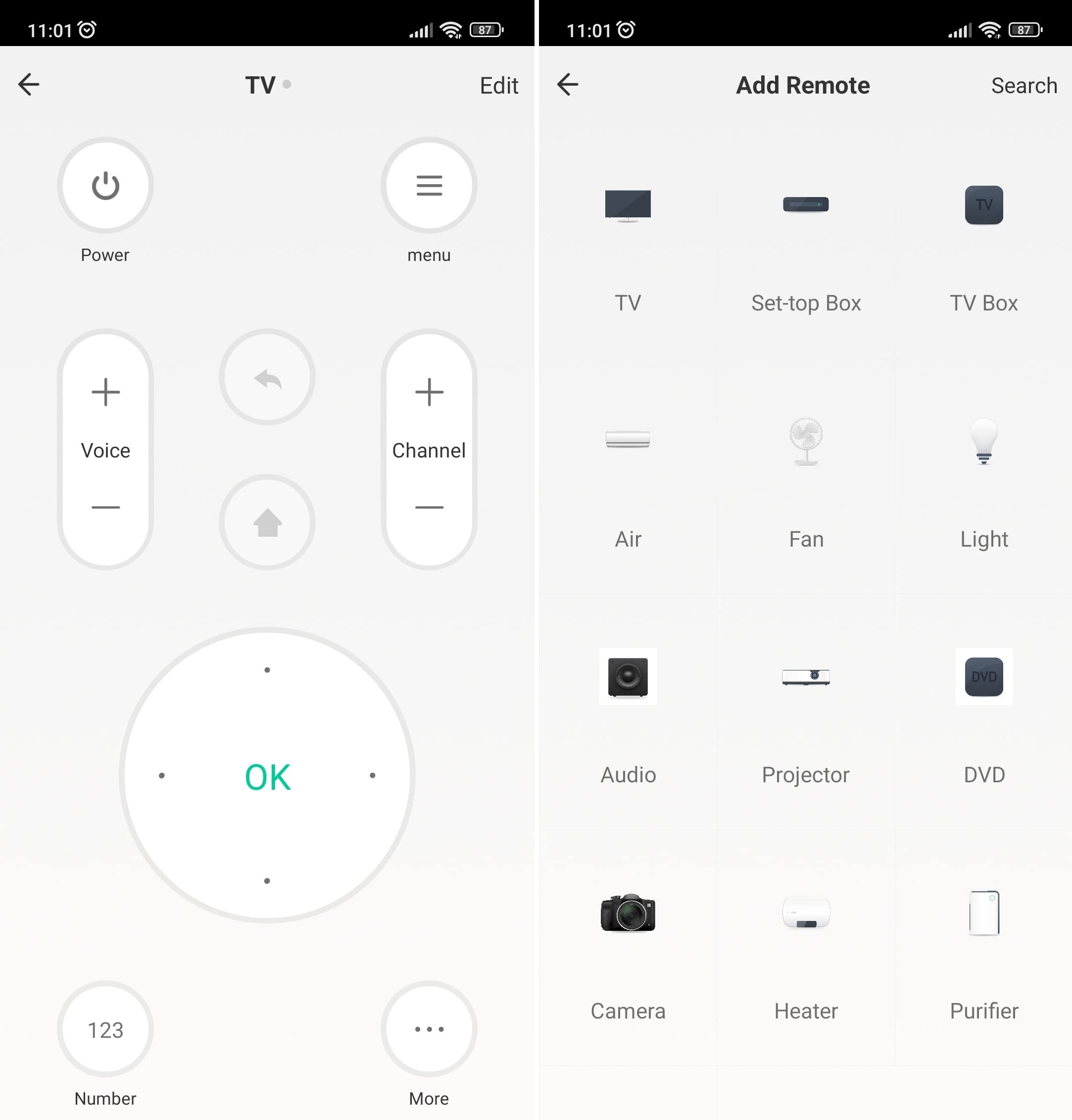 Telecomando WiFi 2,4 GHz Universale IR Smart Home Tuya Alexa Google Home TV Climatizzatore Nero