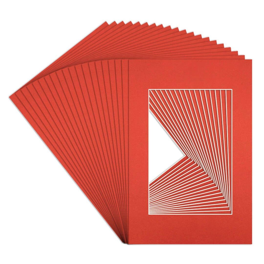 Procut Global 90x60cm Poppy Red Picture Mounts to Fit 60x40cm Aperture - Precision Cut Cardboard Photo Mount - Ideal for Frames, Prints, Artwork & Certificates - Sizes & Colours Available - 20 Pack