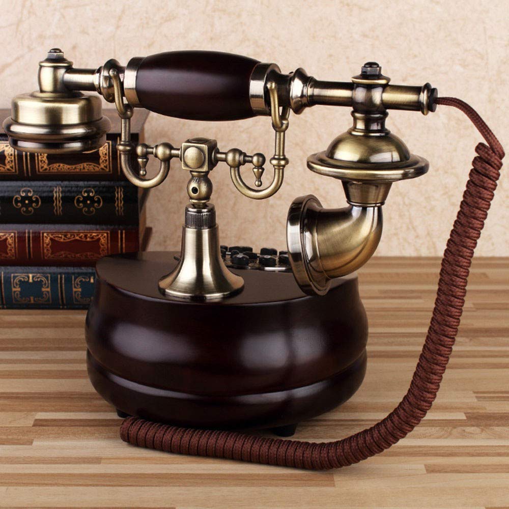 Telefon stacjonarny w stylu retro, telefon w stylu retro, staromodny telefon stacjonarny z obrotowym przyciskiem do wybierania numeru, wyświetlacz identyfikatora dzwoniącego (wybieranie obrotowe)