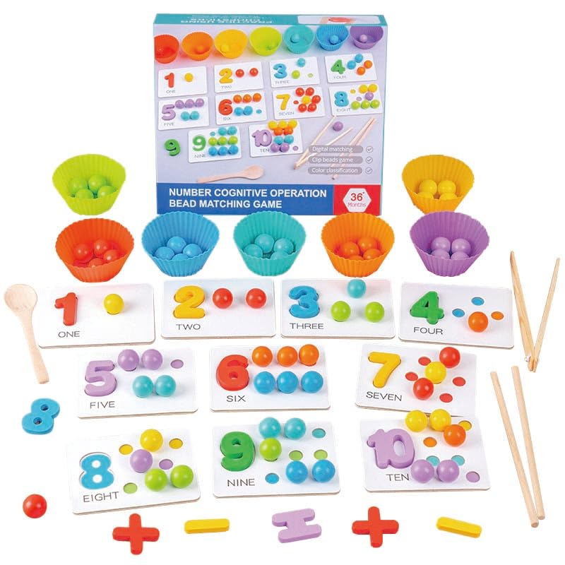 KUKUTrue® Montessori Toy for 3 4 5 Years, Number Toy, Educational Toys, Motor Skill Toys, Hand-Eye Coordination