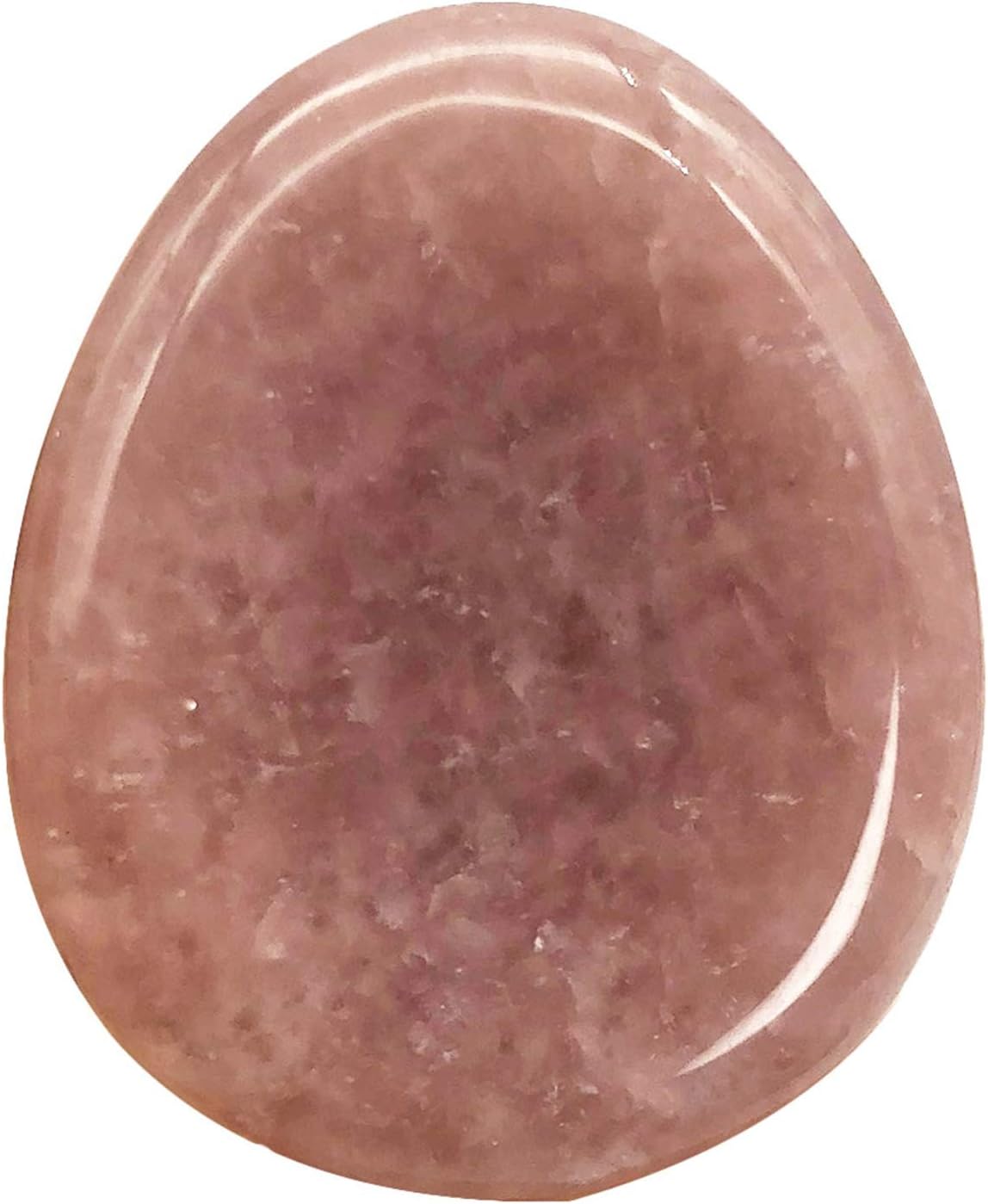 Fekuar Natural Strawberry Quartz Crystal Thumb Worry Stone, Hand Carved Healing Crystal Teardrop Pocket Stones for Anxiety Stress Relief Meditation