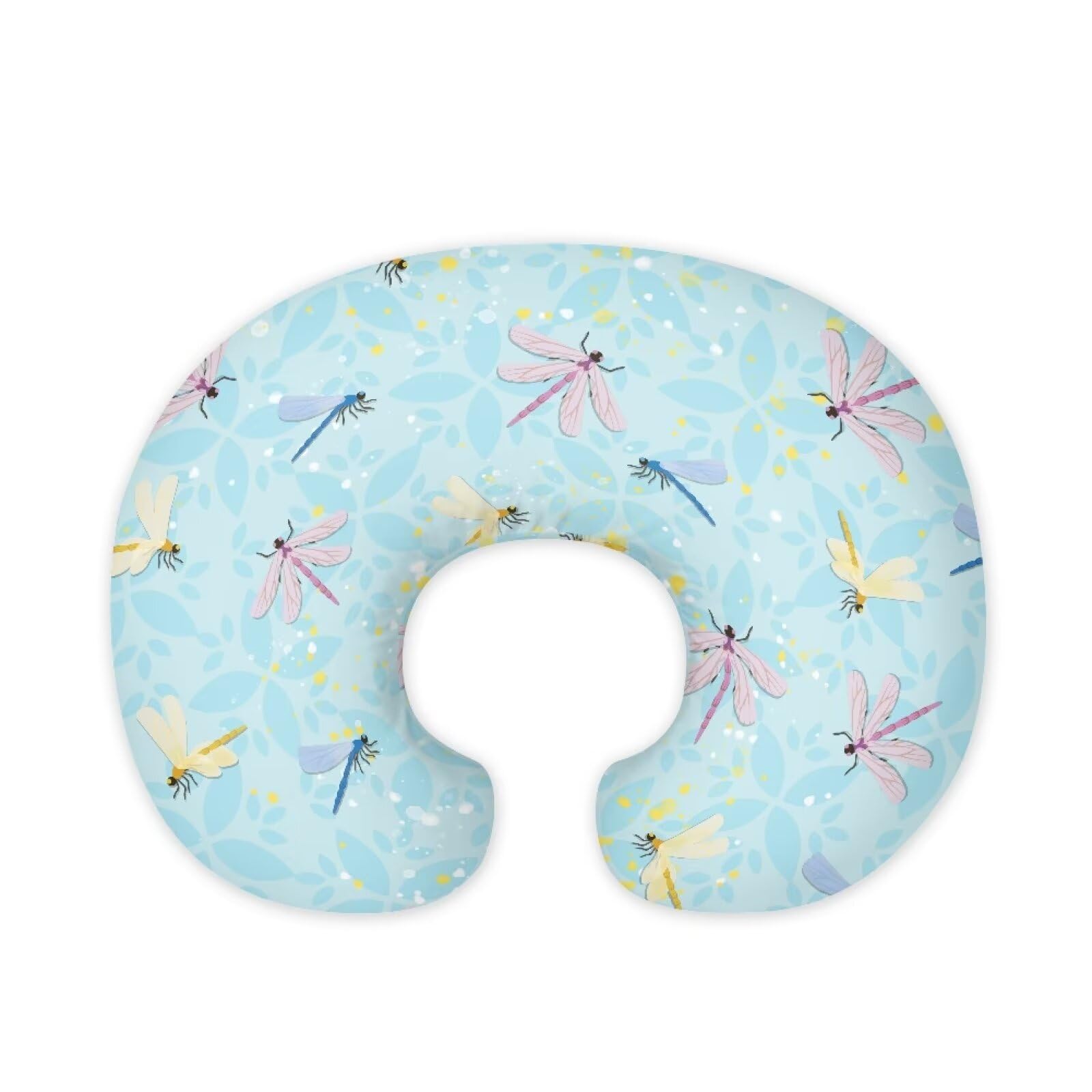 Nopersonality Dragonfly Baby Nursing Pillow Cover Neutral Breathable Pillow Cover for Infant Snug, Removable Soft Breastfeeding Pillow Slipcover (22"x18"x6")