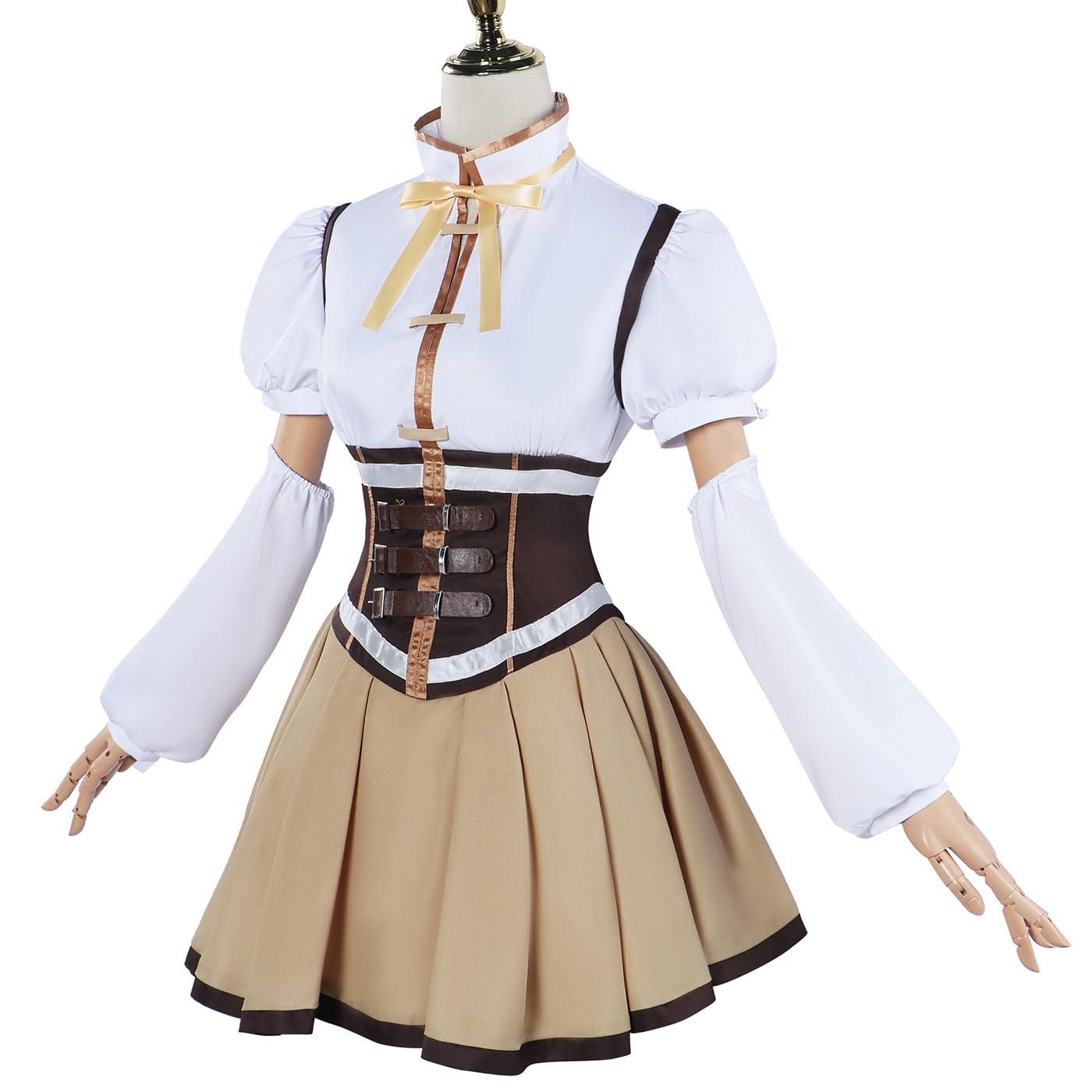 Tomoe Mami Cosplay Costume Completo con Parrucca Anime Puella Magi Madoka Magica Cosplay Costume Mami Uniforme Natale Halloween Carnevale Party Stage Performance Adulto