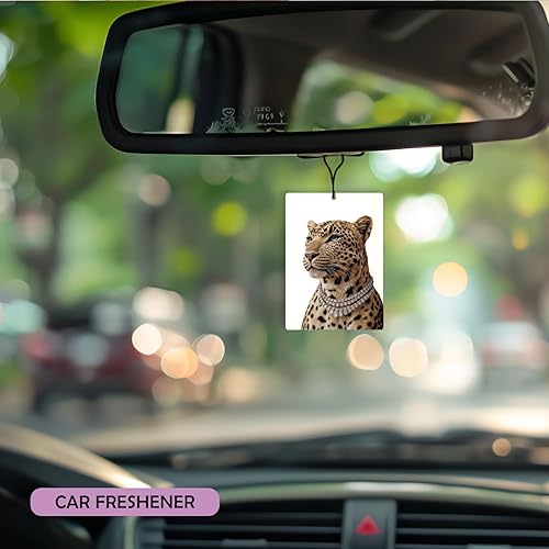 Miniatura 4 de Ambientador de coche de lavanda con estampado de leopardo retro de moda, 3 piezas, moda Lucky 8 Ball Cheetah Print Cars Aroma ambientador para
