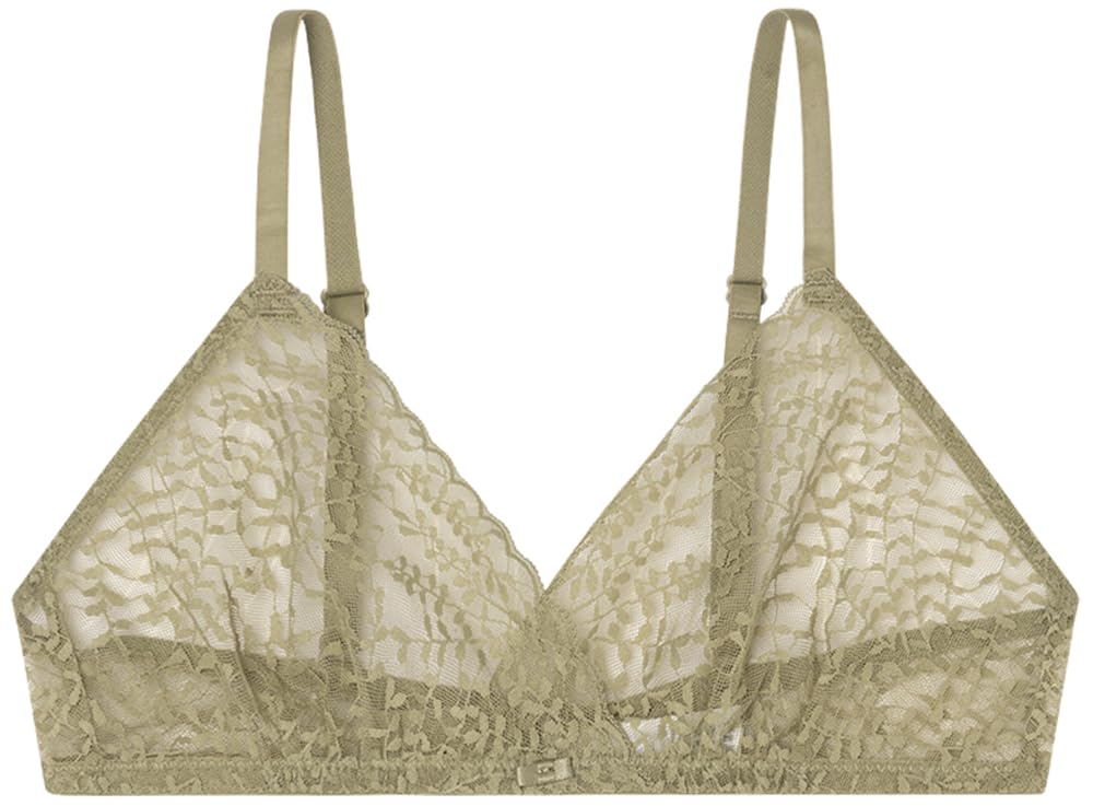 Women'secret Triangle Bra, Tea Green, 40B, Khaki, 34B