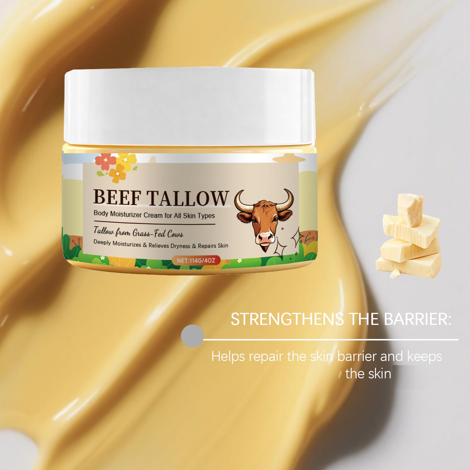 Crema Corpo Con Sebo Di Manzo Di Weiderindern – Cura Intensiva Idratante Per Pelle Secca, Balsamo Idratante Nutriente Con Burro E Miele, Adatto Per Viso E Corpo (6 pezzi)
