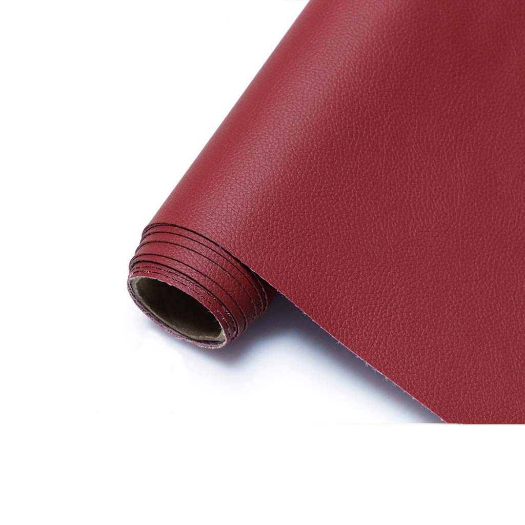 Tissu en cuir PU synthétique bordeaux pour personnaliser vos agendas et sacs