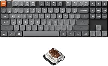 K1 Max Ultra-Slim QMK/VIA Bluetooth Wireless/USB Wired Custom Mechanical Keyboard, 2.4 GHz Hot Swappable TKL Layout RGB Backlight Ergonomic Keyboard with Low-Profile Gateron Brown Switch