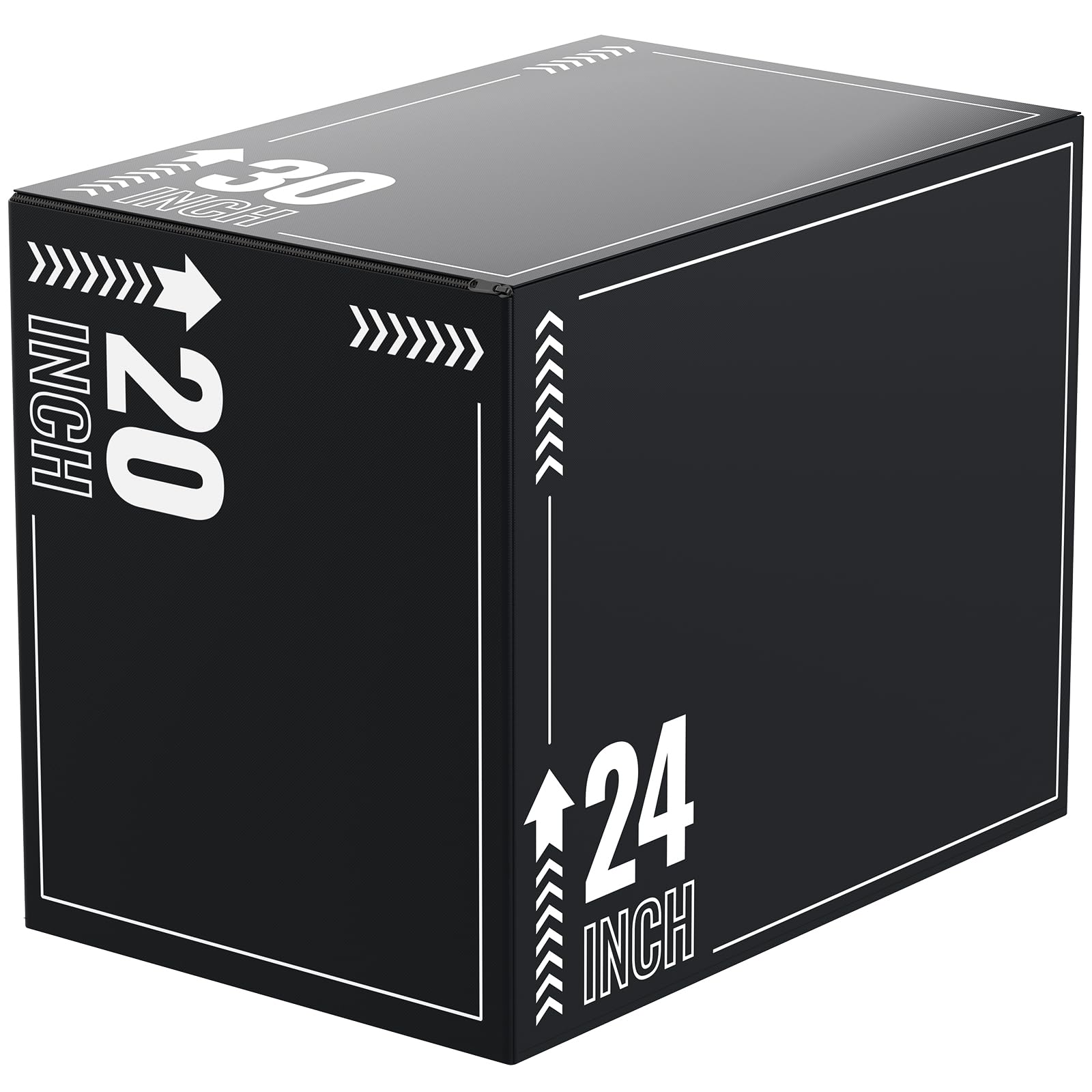 papababe 3-in-1 Plyometric Jump Box Workout Equipment, Box Jumps for Home Gym, Plyo Box Trainer with Anti Slip Surface and High Density Foam (Large 20x24x30)