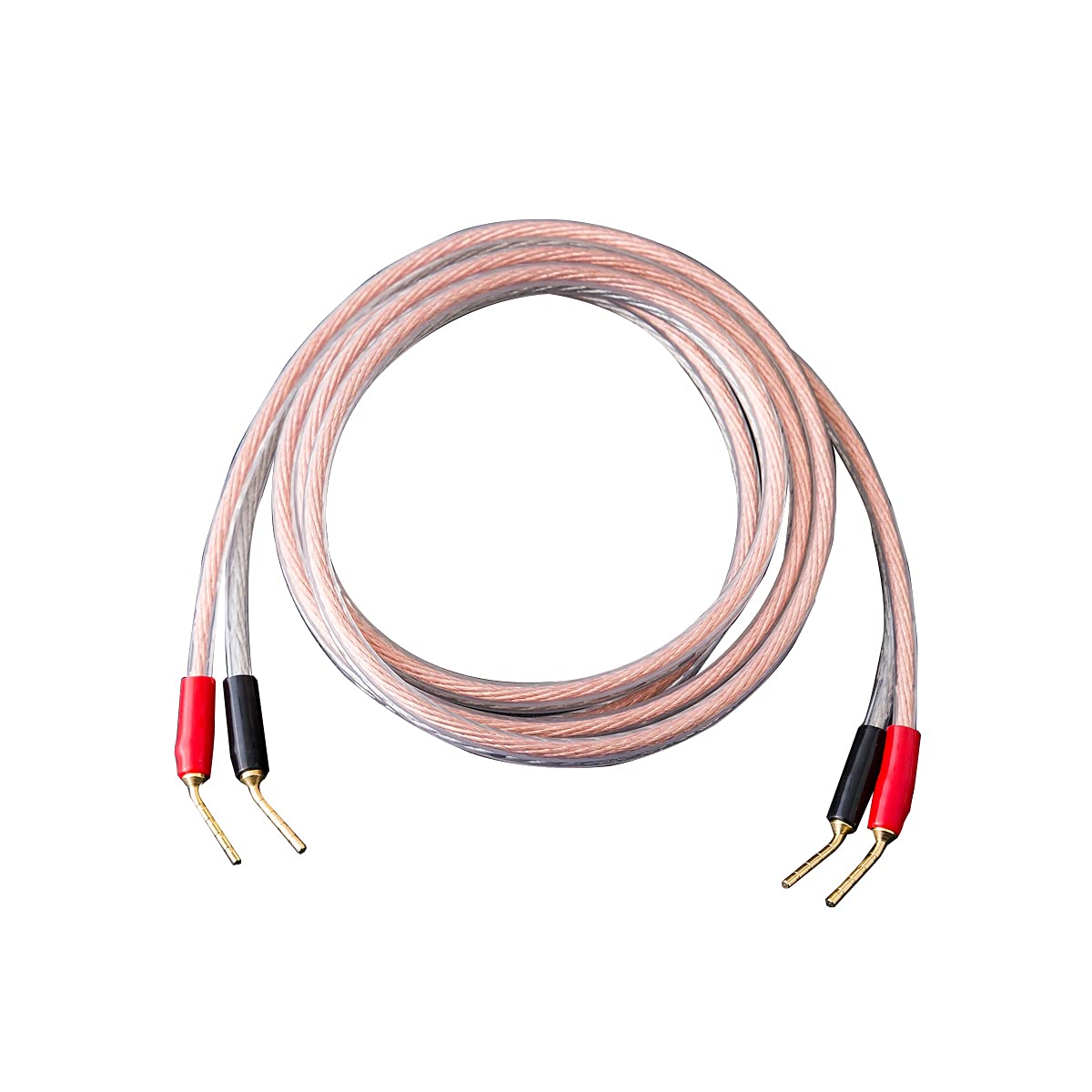 Audiophile Lot de 2 câbles d'enceinte 14 AWG OFC (5 m), 2 broches vers 2 broches)