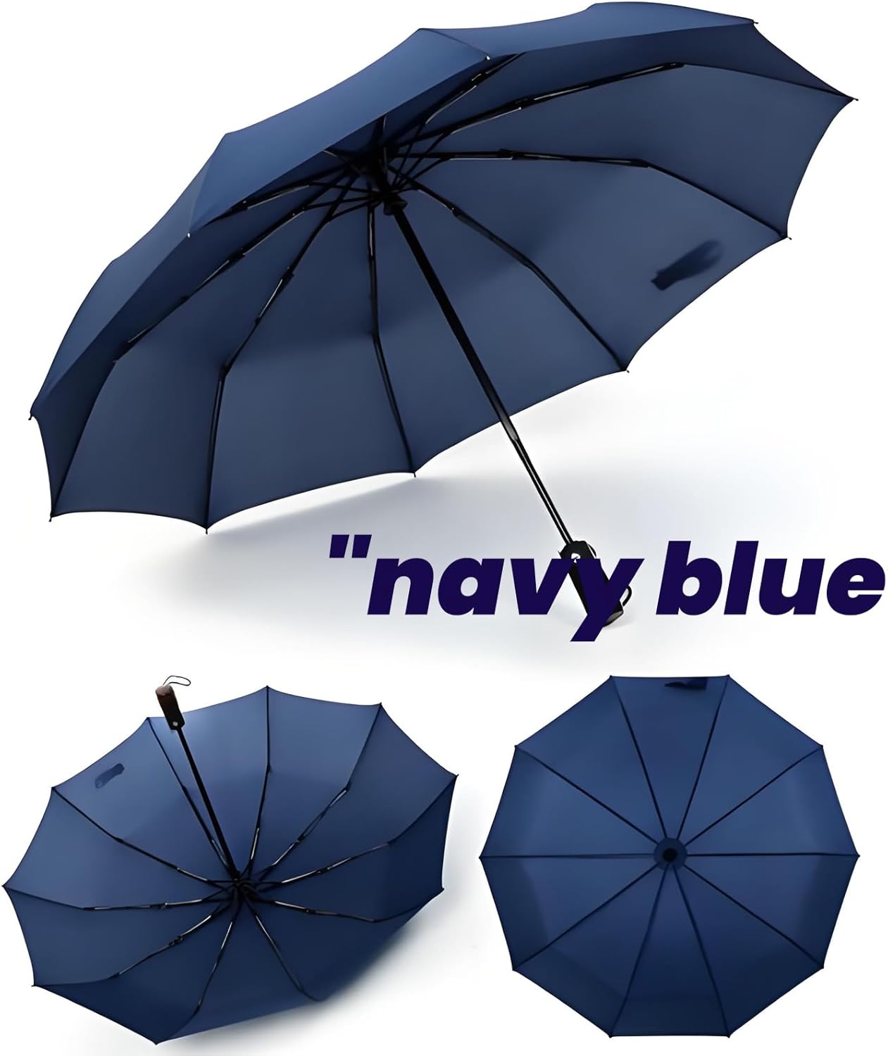 SIEPASA Windproof Travel Compact Umbrella-Automatic Umbrellas for Rain-Compact Folding Umbrella, Travel Umbrella Compact, Windproof Umbrellas for Men Women Teenage.(Navy Blue, 54 Inch) - Image 5