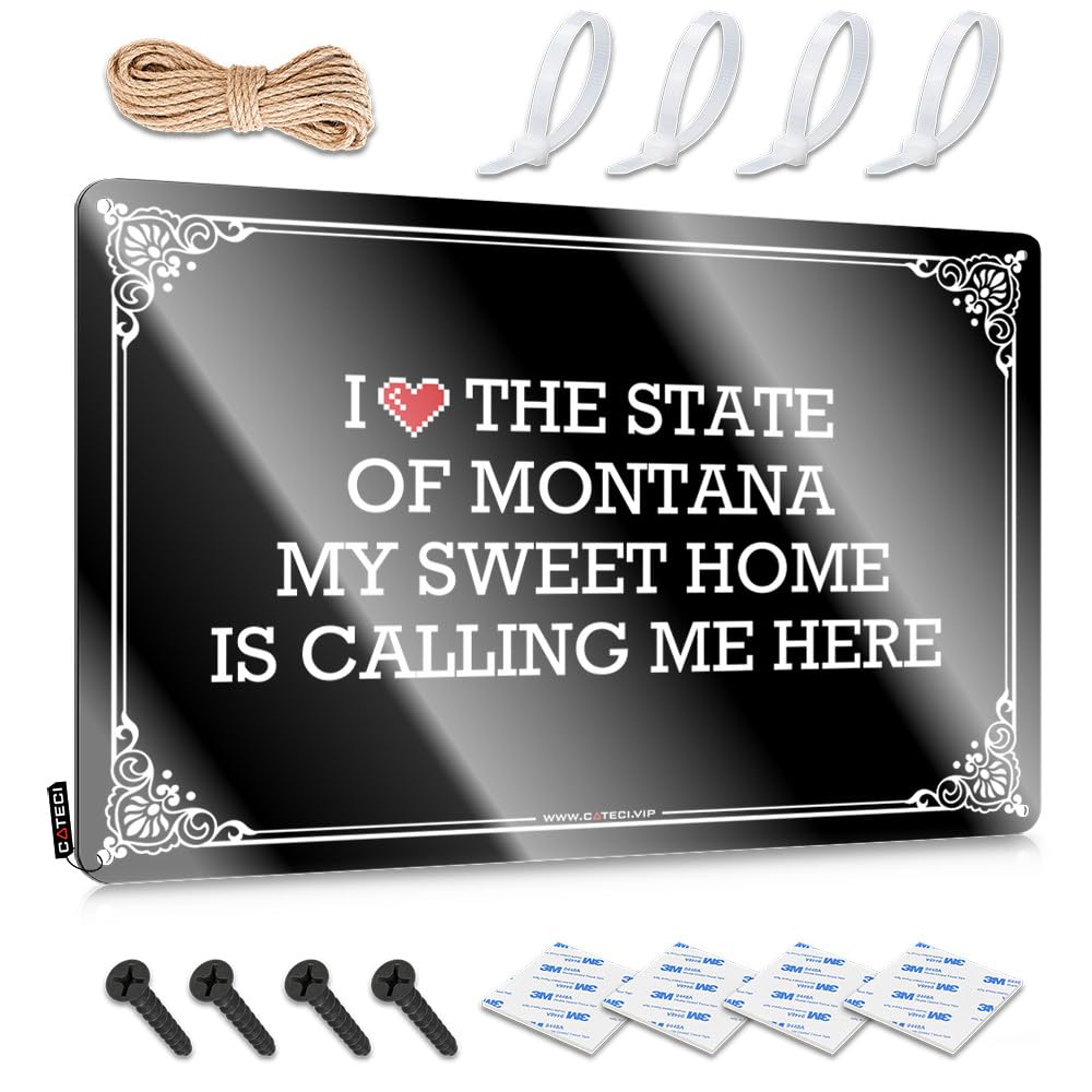 Fzfn Colour Quality Wall Signs, Beer Accessories Haves I Love The State Of Montana My Sweet Home Is Calling Me Here | Farmhouse Dining Decor(30X40cm)