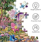 Jigsaw Puzzles for Adults 1000 Pieces, Interlock Perfectly Letter on Back No Dust, Home Decor Birthday Party Gift Toy, 1:1 Poster - Pink Flower Room