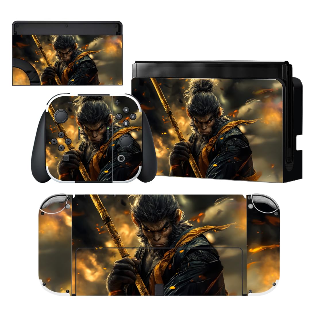 PlayVital Pegatina Protectora Completa para Nintendo Switch OLED - Calcomanías Decorativas para Joy-con y Consola, Skin Stickers Adhesivos (Azul Nebula) — view 17