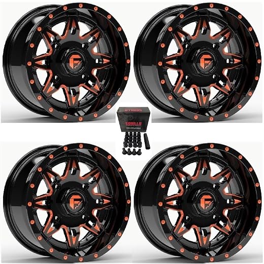 Fuel Lethal ATV Wheels Orange/Black 15" Sportsman RZR Ranger