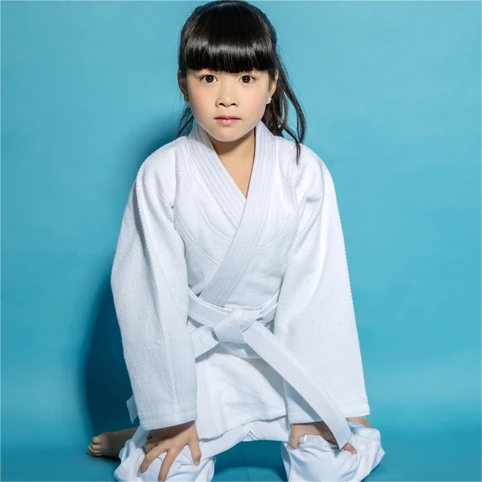 Trajes Judo Ropa de Judo, Ropa de Judo de algodón estándar Gruesa for Hombres y Mujeres, Ropa de competición Azul y Blanca for Adultos Principiantes(White,170cm)
