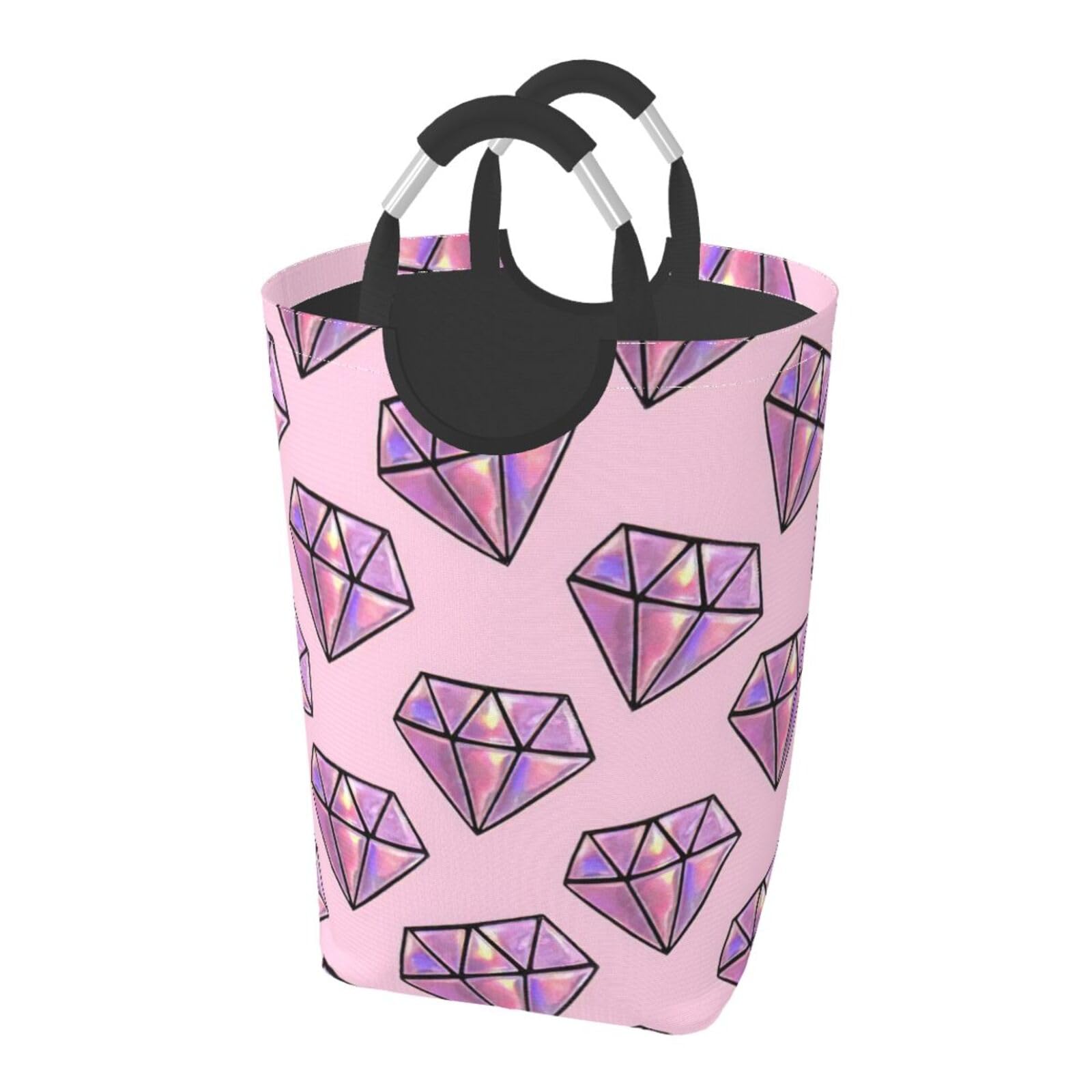 Panier à linge pliable pour dortoir et chambre d'étudiant au motif rose
