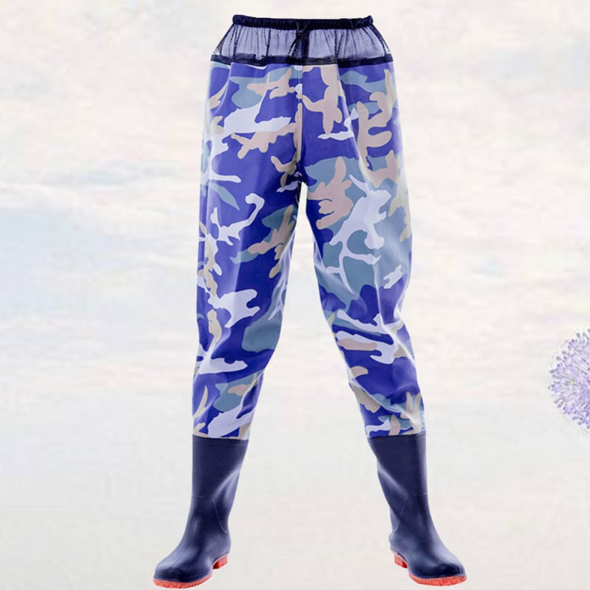 Uonlytech Pantaloni da Pesca con Stivali, PVC Blu, Regolabili 40 Yard