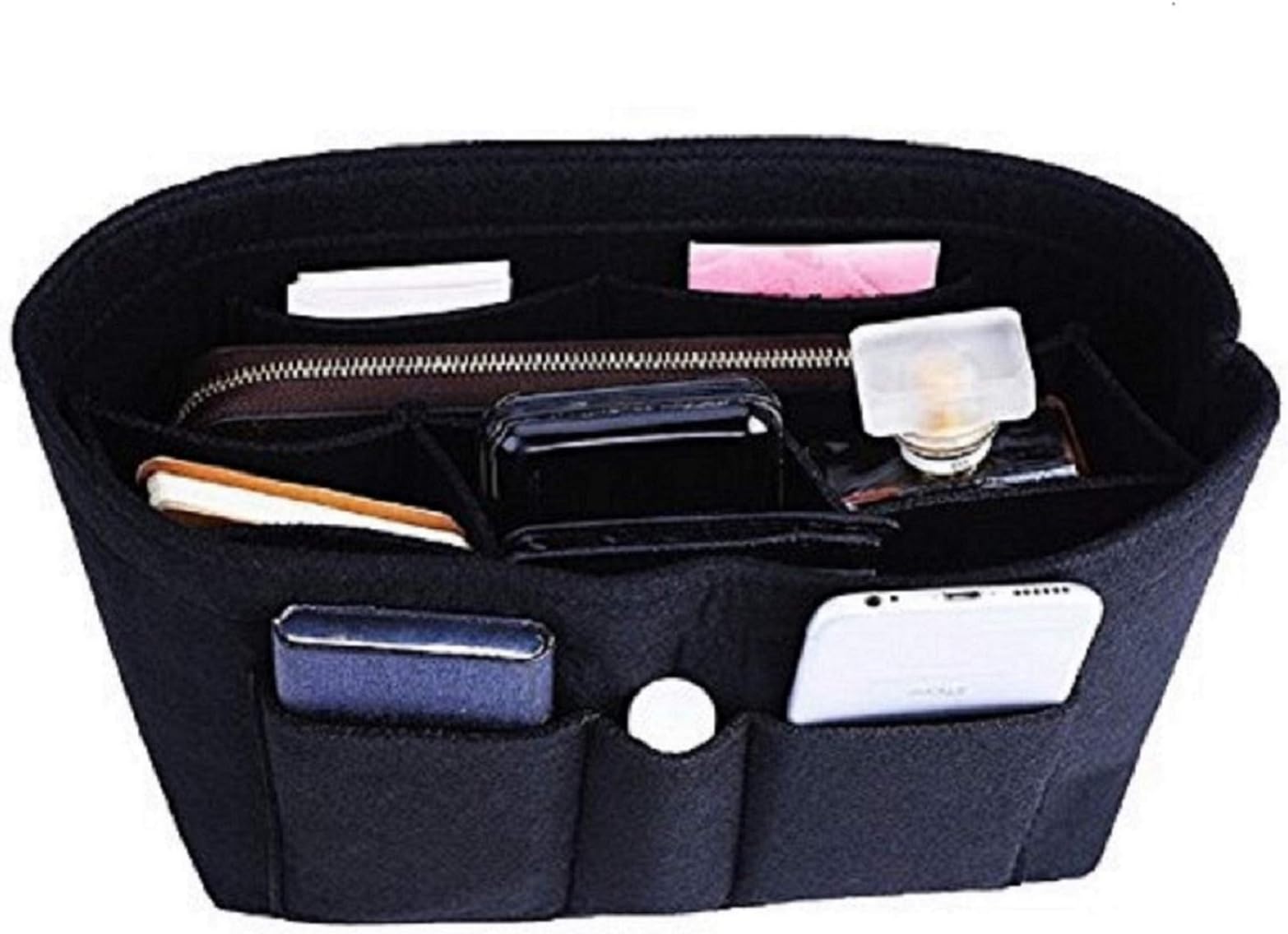 ZTUJO Purse Organizer Insert, Felt Bag Organizer For Handbag, 13 Colors, 6 Sizes (Large, Black)