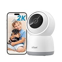 ieGeek 2K Telecamera WiFi Interno Supporta 2,4, 5GHz, 3MP Videocamera Sorveglianza Esterno con Tracciamento Automatico e Rotazione a 360°, Visione Notturna, Audio Bidirezionale,Funziona con Alexa, SC1